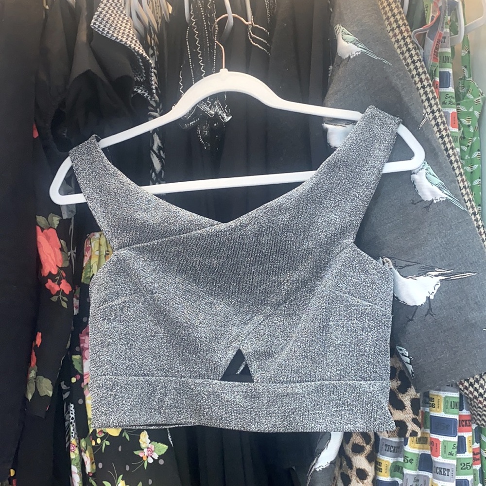 Silver/Metallic Crop Top